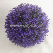 Bola de grama artificial de 25 cm de cor roxa para decoração de casa e jardim